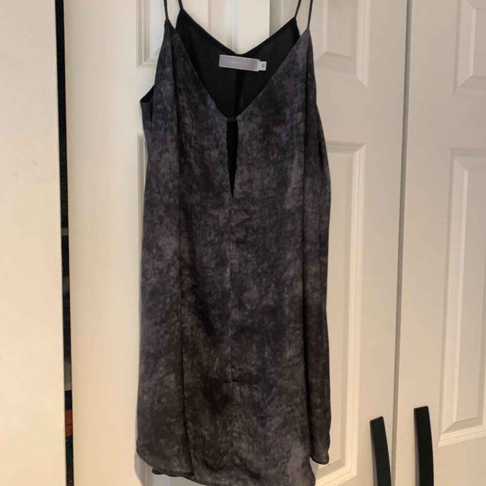 Article black and grey tie dye slip dress size XS